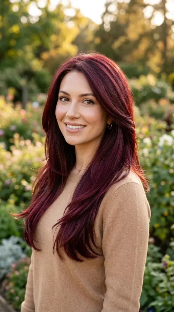 Burgundy on Blonde Hair for Maximum Contrast
