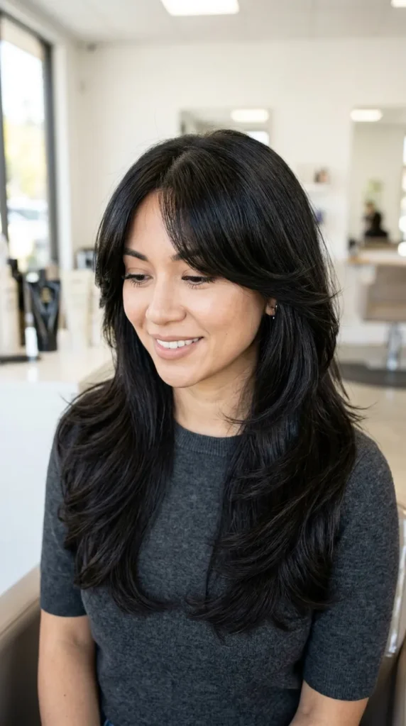 Wolf Cut with Curtain Bangs on Straight Hair
