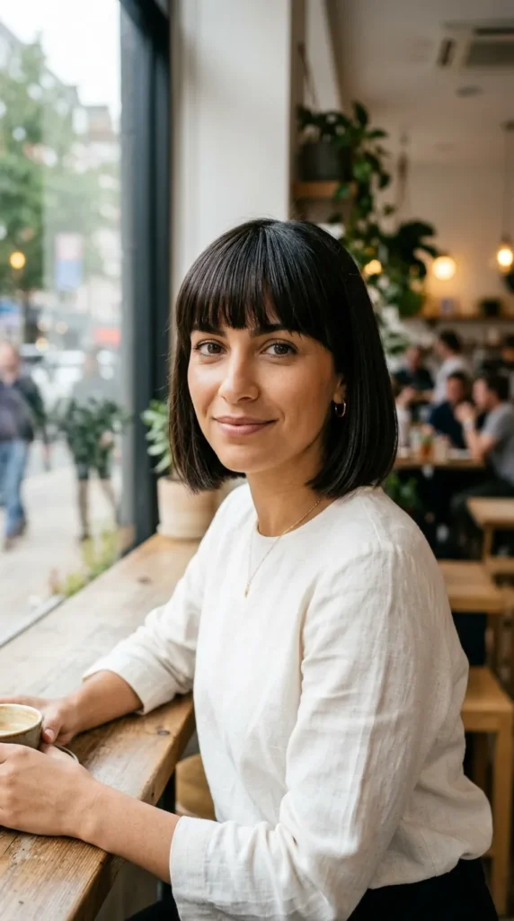 The Blunt Bob with Bangs for Complete Look