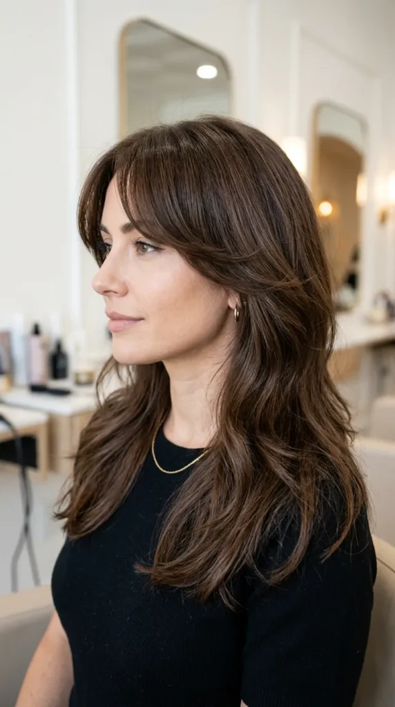 Wolf Cut with Bold Curtain Bang Separation