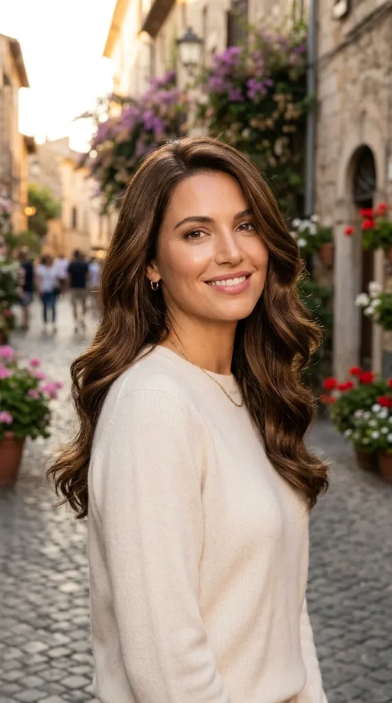 Brunette with Movement Through Texture