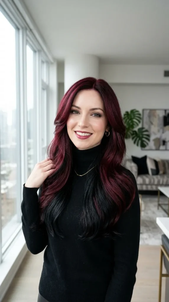 Burgundy and Black for High-Contrast Statement