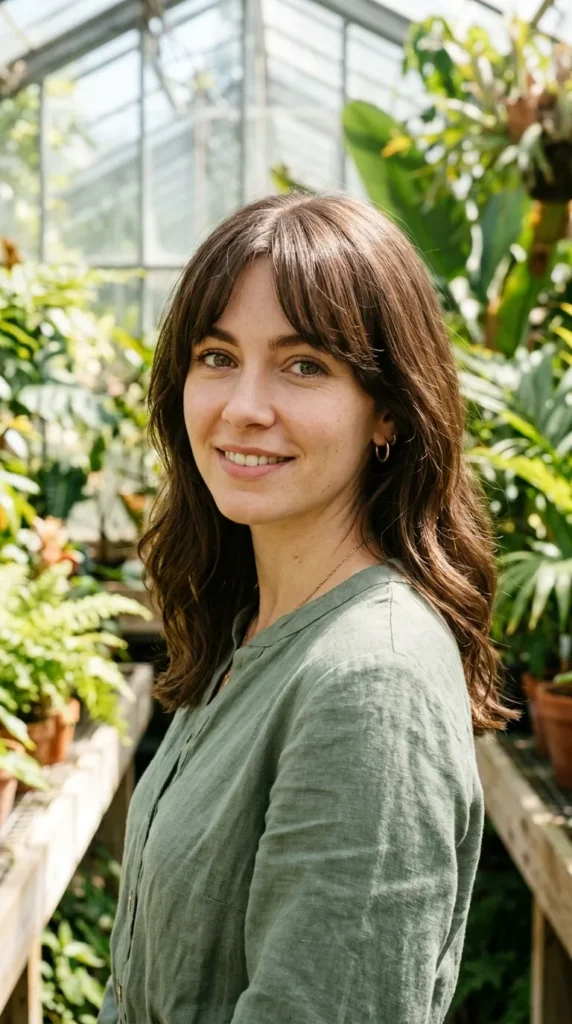 Brunette with Bangs