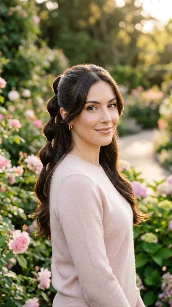  Bubble Braid Half Up Effect
