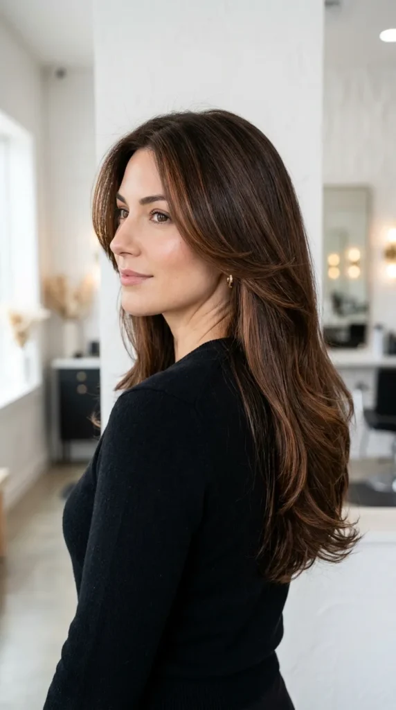 Brunette with Copper Highlights