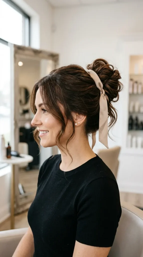 Messy Bun with Accessories