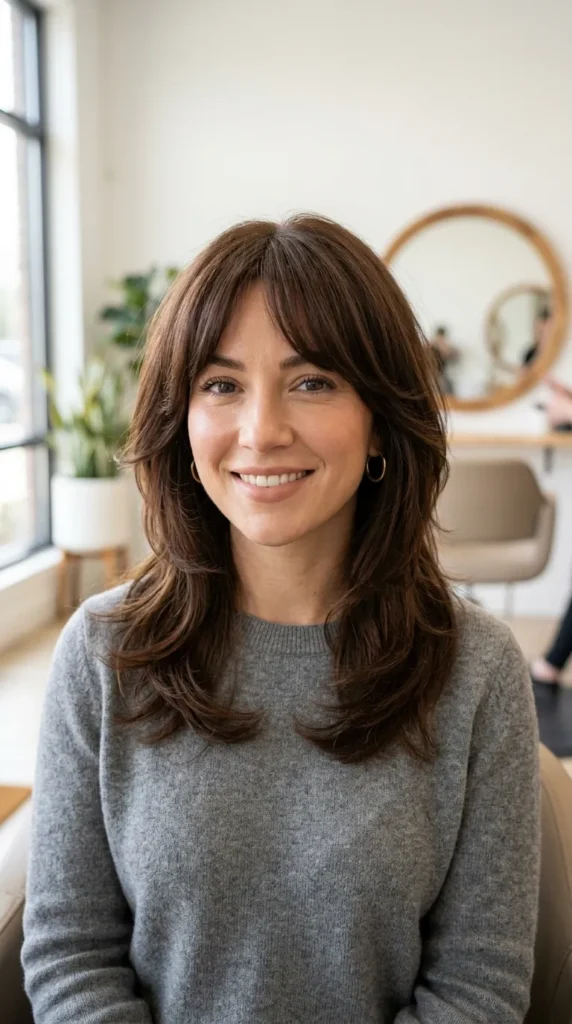Wolf Cut with Curtain Bangs for Active Lifestyles