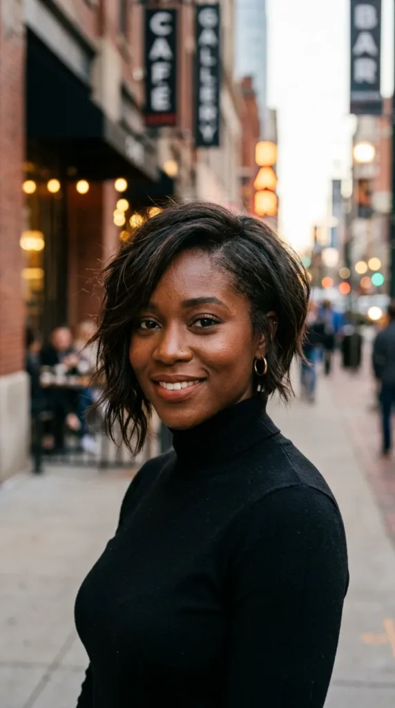 The Asymmetrical Textured Bob for Bold Personality