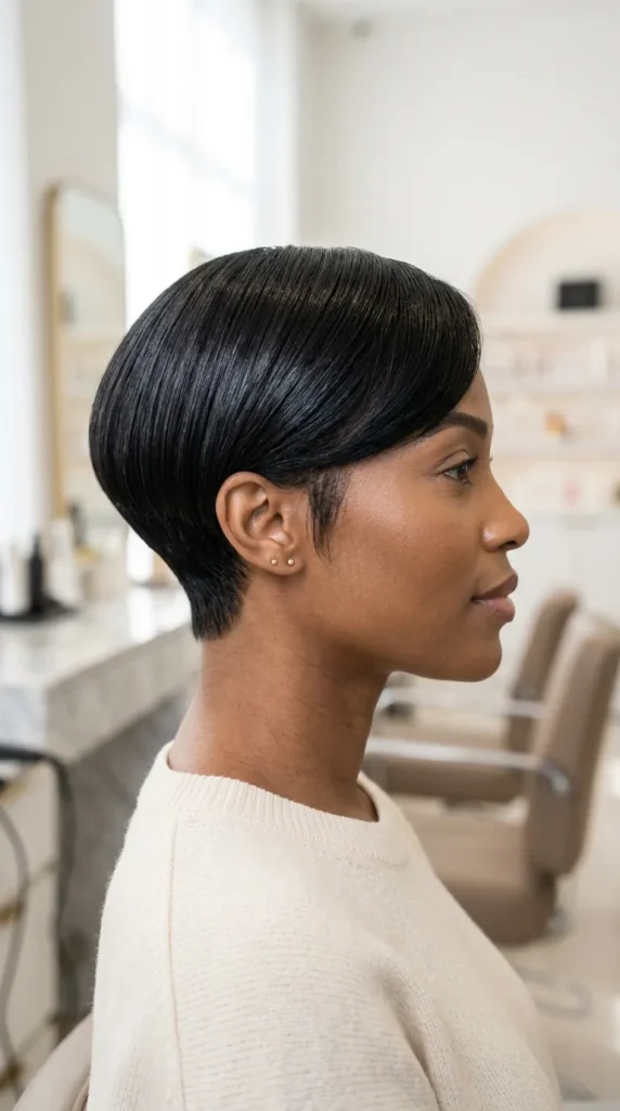 Sleek Straightened Pixie