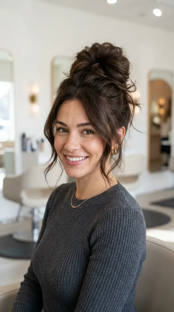 High Messy Bun for Energy