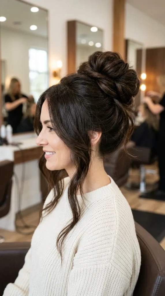 Messy Bun on Long Hair