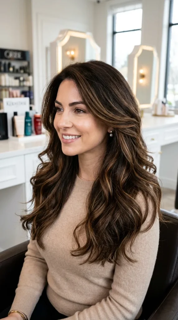 25 Hair Highlights for Dark Hair That Add Real Dimension 8 Caramel Highlights on Dark Hair