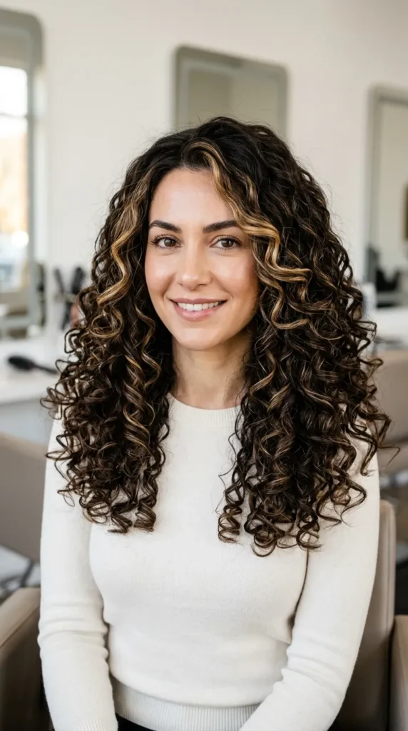  Money Piece on Curly Hair