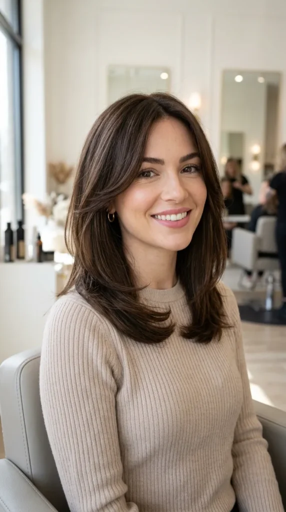 Lob with Face Framing Layers
