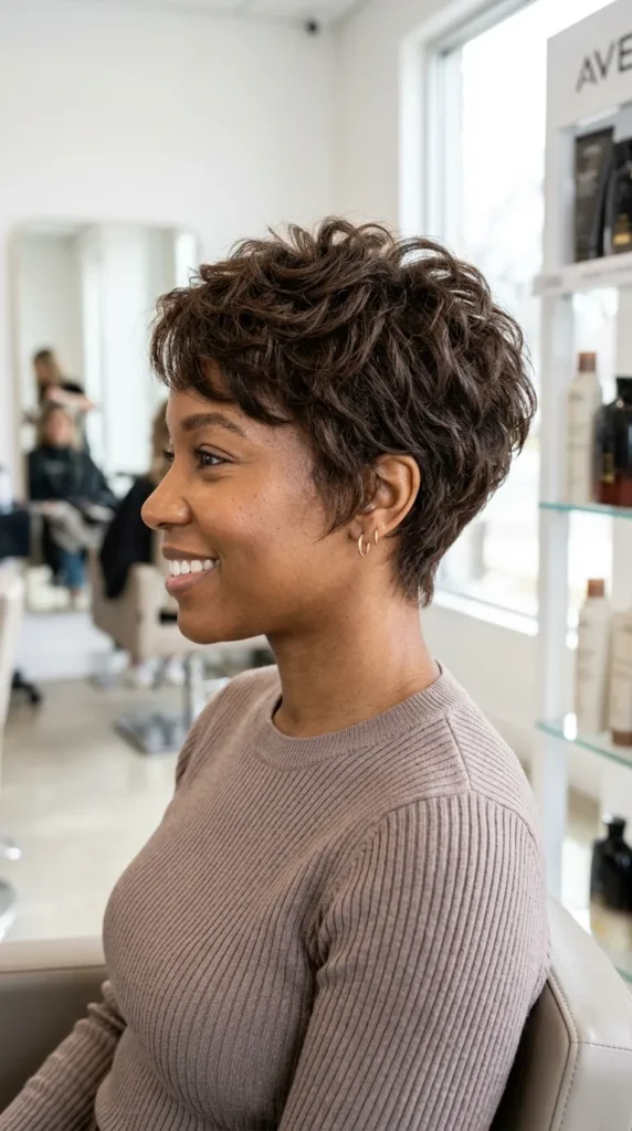 Textured Pixie with Choppy Layers