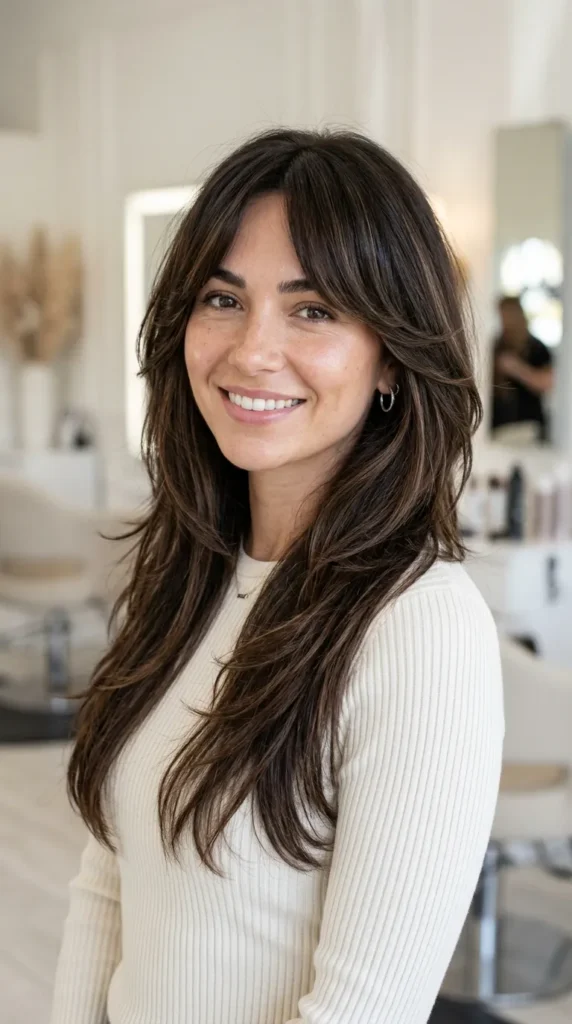 Wolf Cut with Curtain Bangs