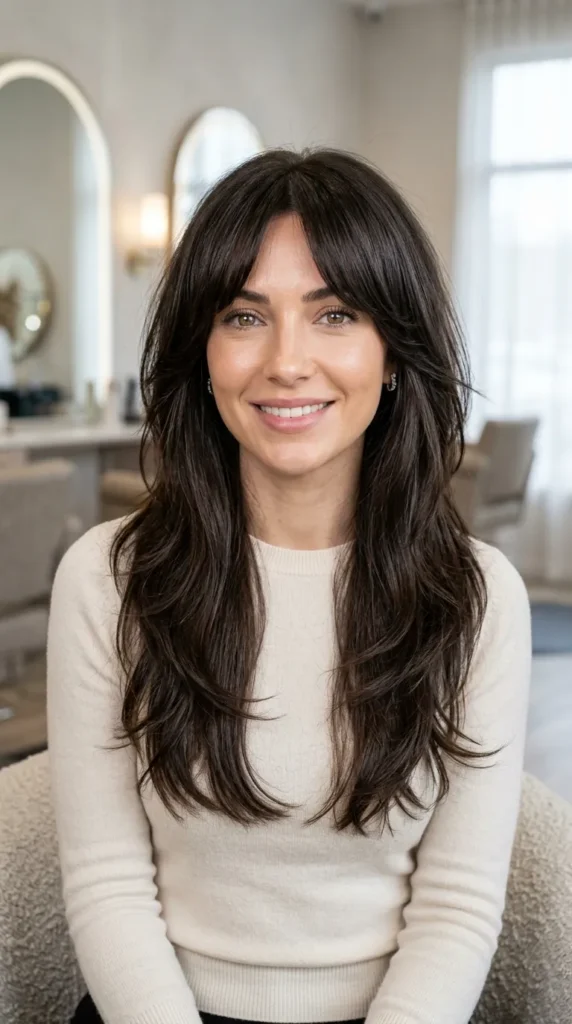 Wolf Cut with Curtain Bangs on Straight Hair