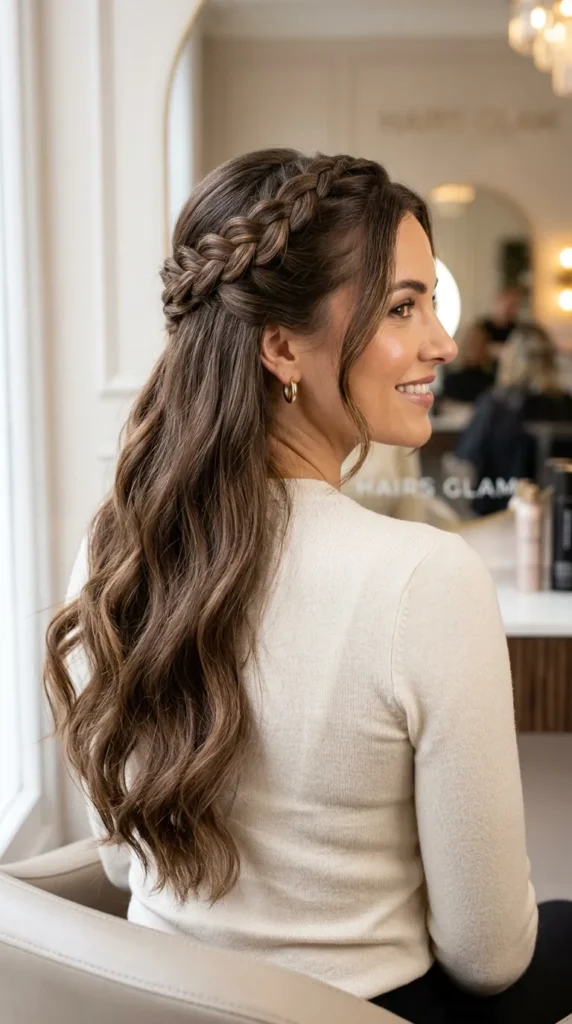 32 Braid Hairstyle Ideas for Texture and Style 12 Half Up Braided Style