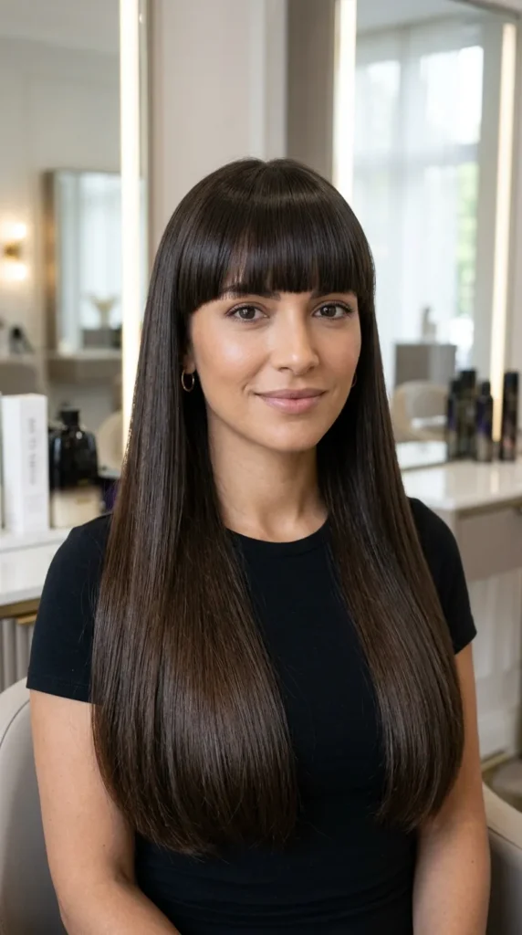  Straight Cut with Sleek Bangs