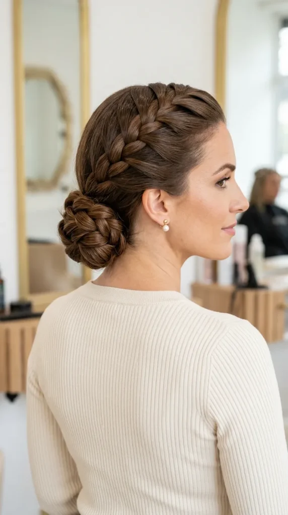 32 Braid Hairstyle Ideas for Texture and Style 13 Braid into a Bun