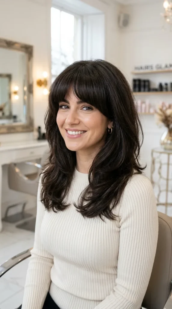 Thick Hair Cut with Full Fringe
