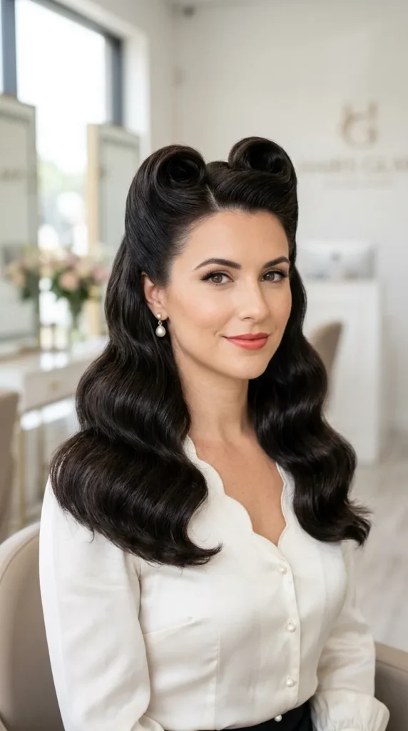  Old Hollywood Waves with Victory Rolls