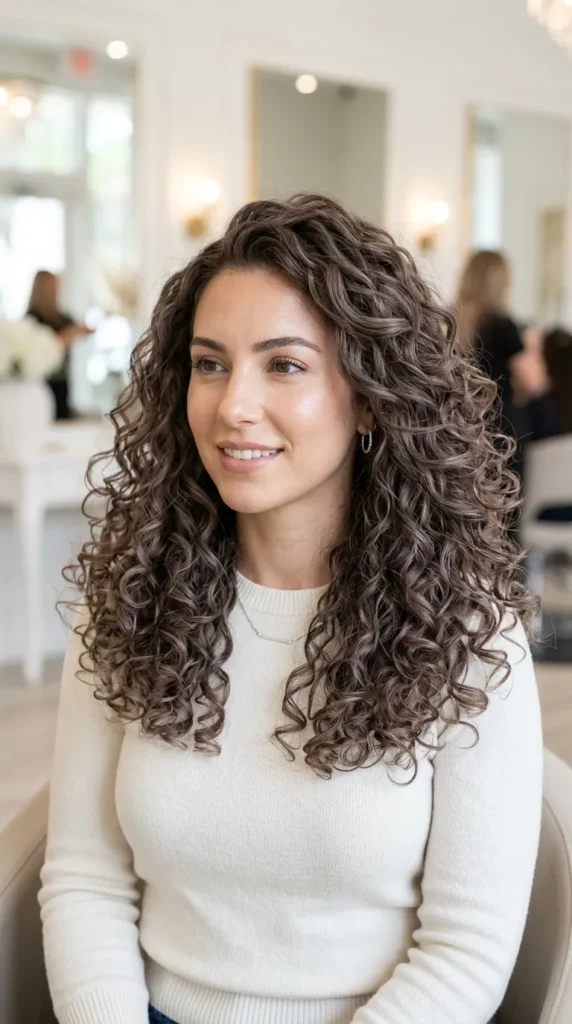  Mushroom Brown on Curly Hair