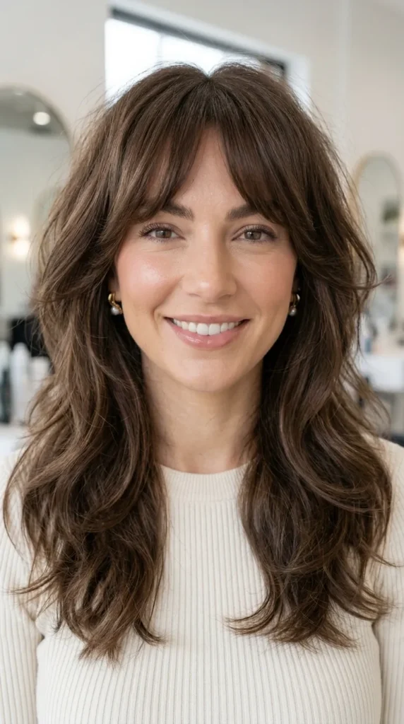 Wolf Cut with Soft Blended Curtain Bangs