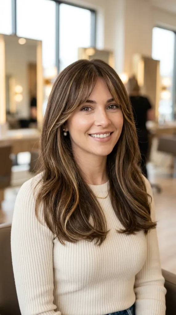  Face Framing Highlights with Bangs