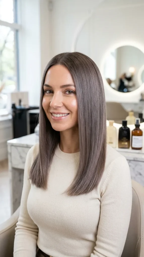  Mushroom Brown on Straight Hair