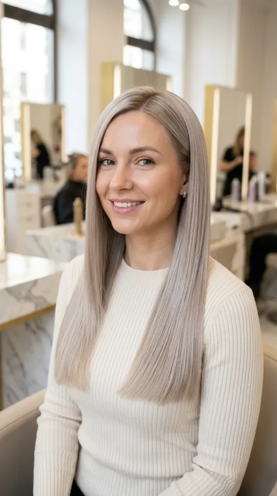 Ash Blonde on Straight Hair