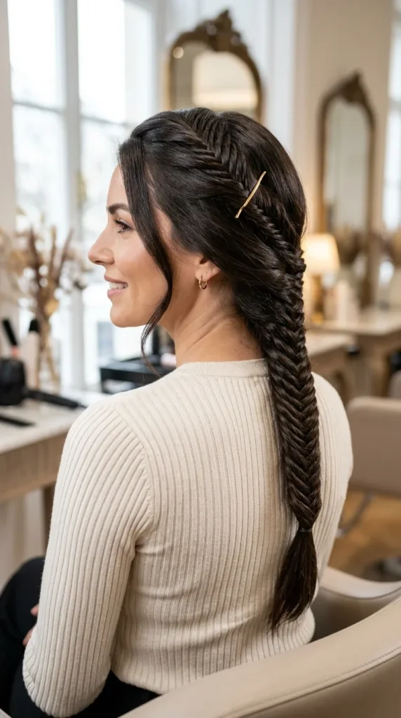 Fishtail Braid with Face Framing Pieces