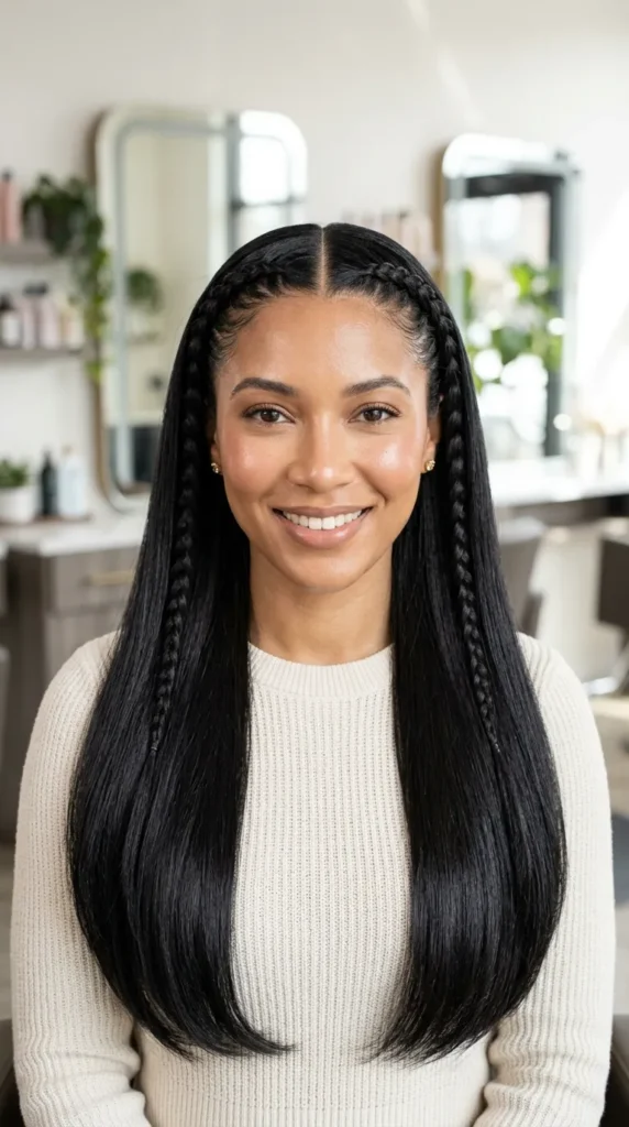  Braids with Middle Part