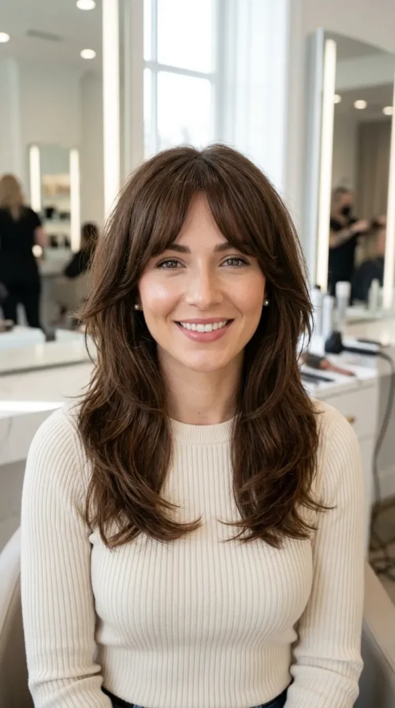  Wolf Cut with Curtain Bangs for Low Maintenance Styling
