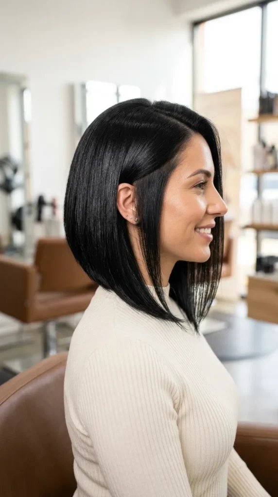 Asymmetrical Bob with Undercut Detail