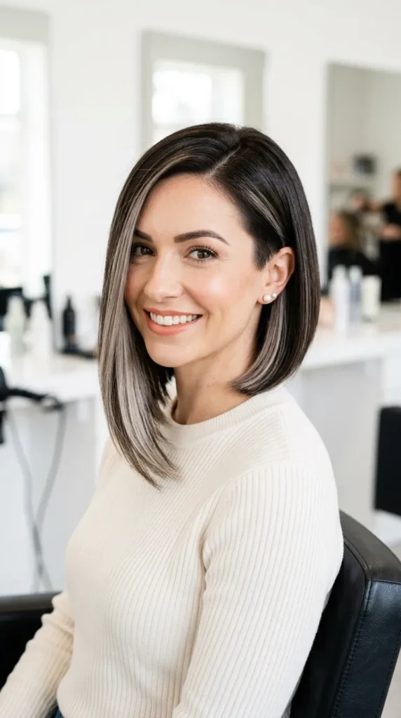 Asymmetrical Bob with Color Contrast