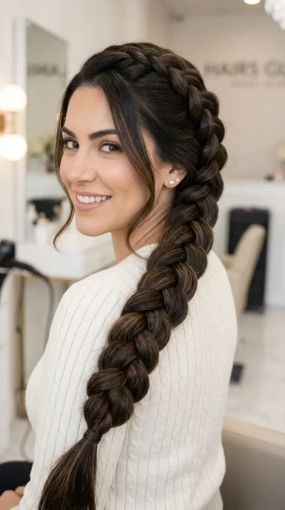 32 Braid Hairstyle Ideas for Texture and Style 28 Sleek Braided Style for Polished Finish