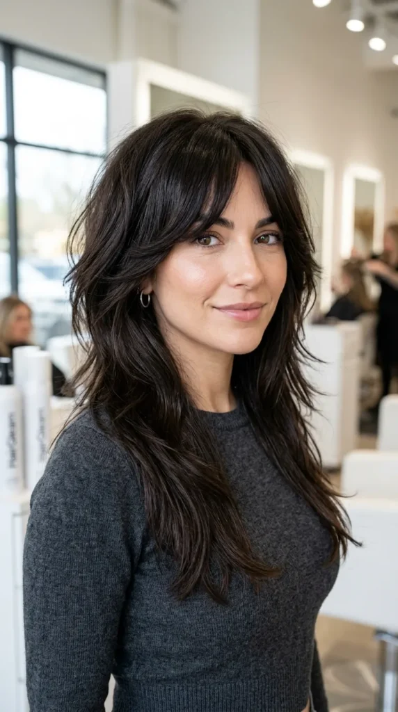  Wolf Cut with Curtain Bangs for Confidence and Edge