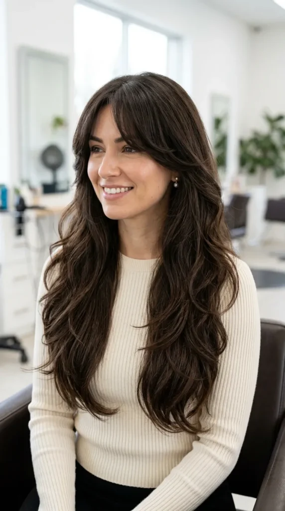 Wolf Cut with Curtain Bangs on Long Hair