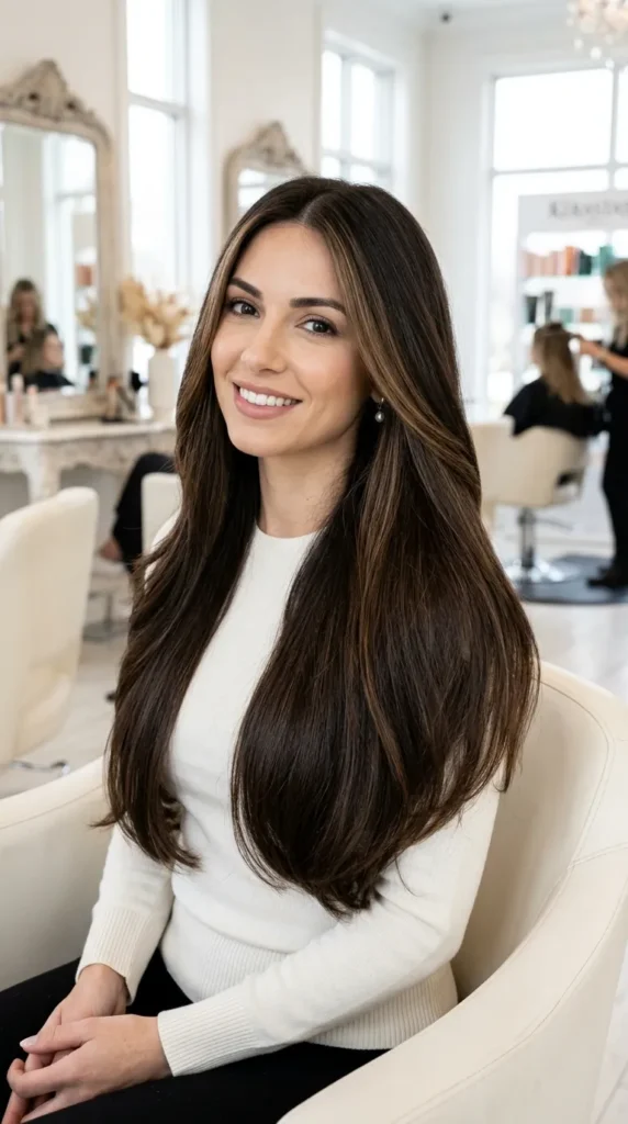 Face Framing Highlights on Long Hair