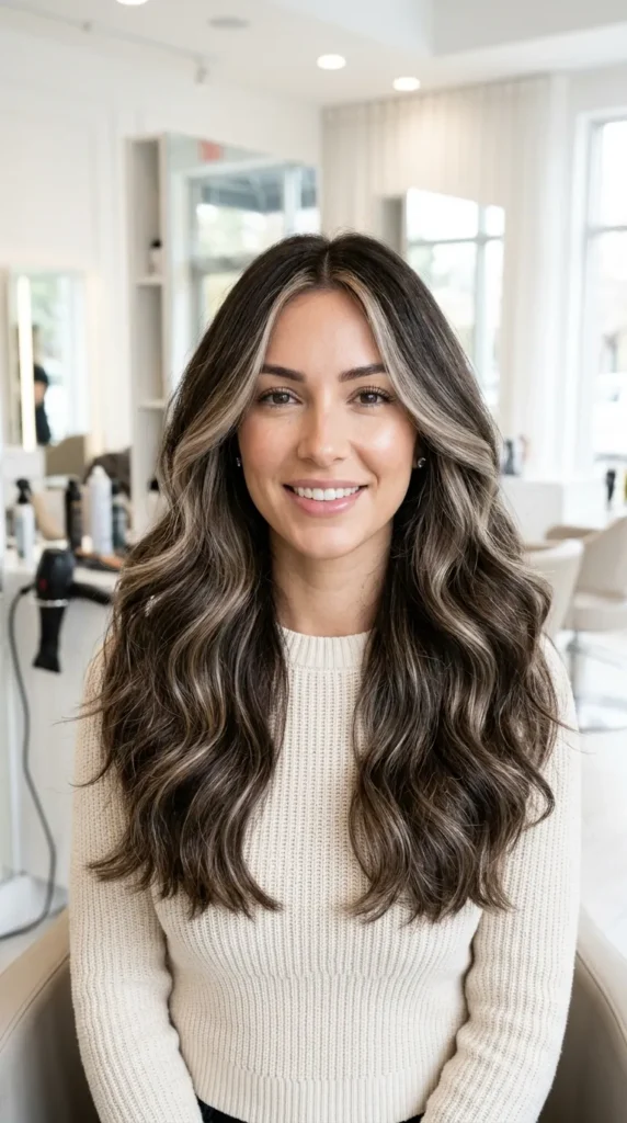 Ash Blonde Highlights on a Darker Base