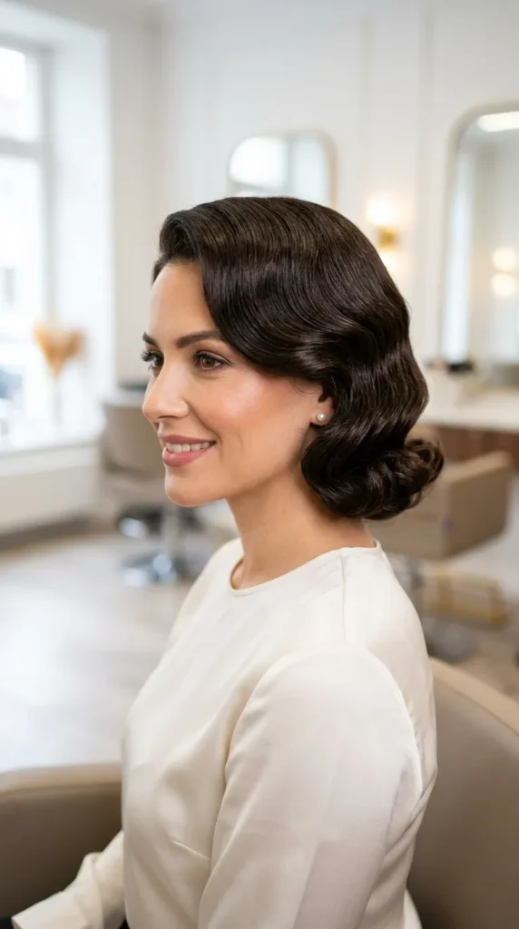 Old Hollywood Waves on Short Hair