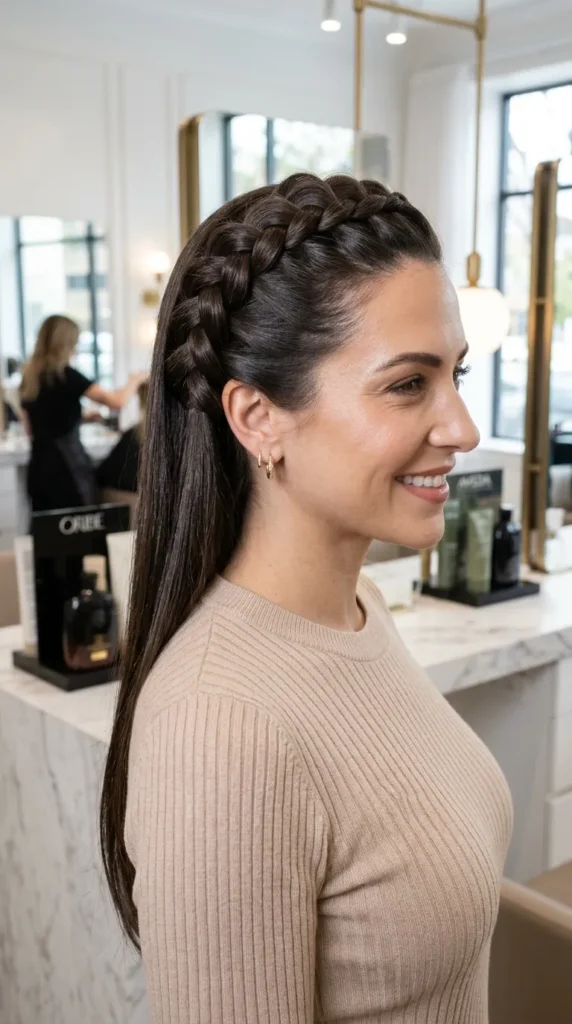  Dutch Braid into Straight Hair