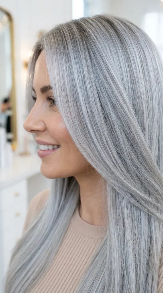 Icy Ash Blonde for Striking Contrast