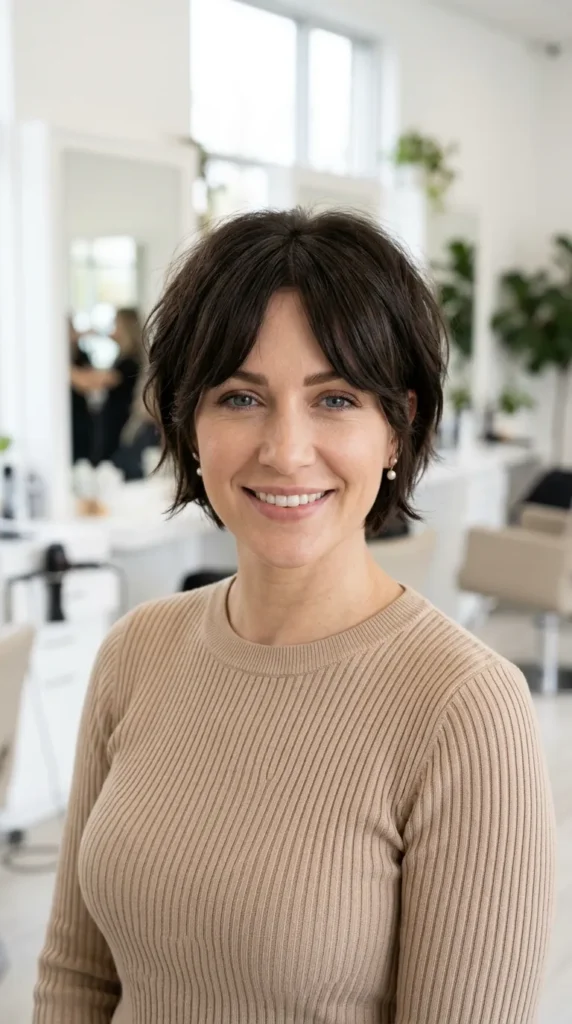 Wolf Cut with Curtain Bangs on Short Hair