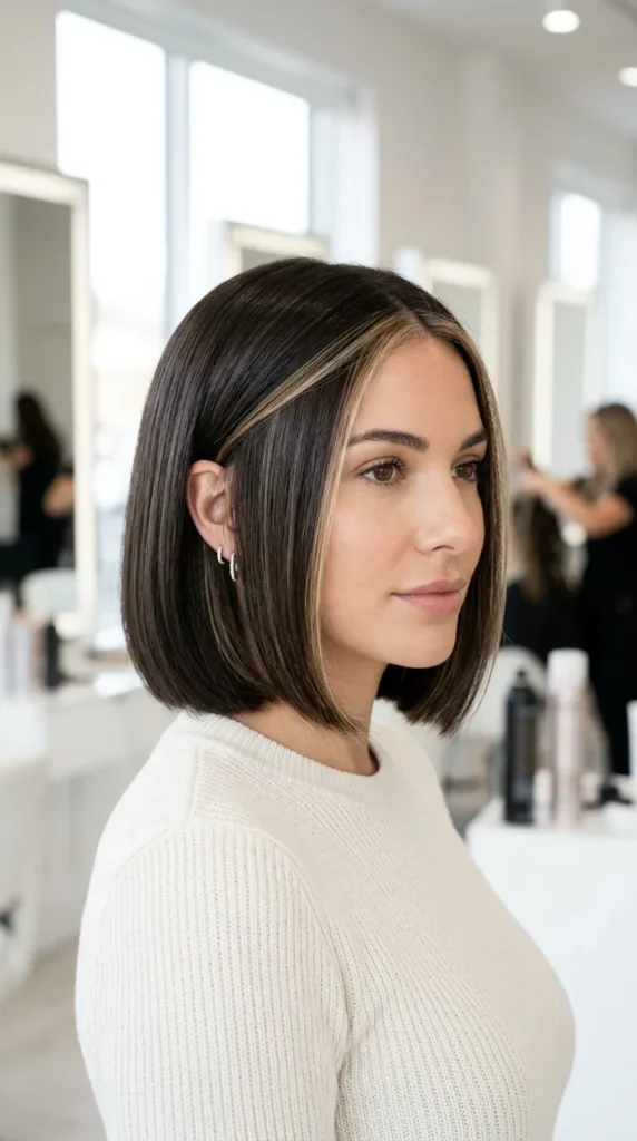  Face Framing Highlights on Short Hair