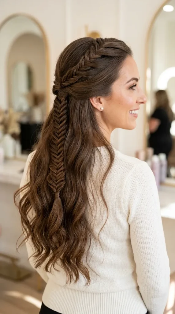  Half Up Fishtail Braid