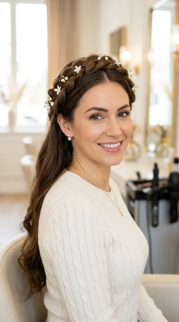 32 Braid Hairstyle Ideas for Texture and Style 9 Milkmaid Braids for a Romantic Crown