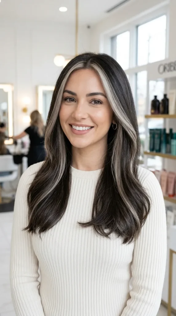 Face Framing Highlights with Cool Blonde Tones