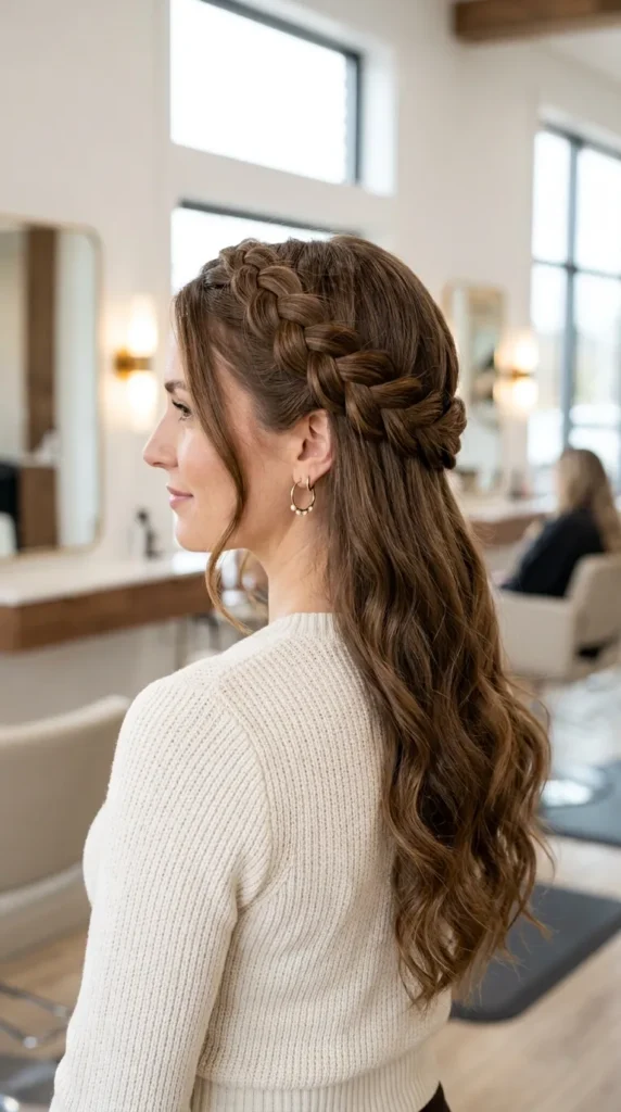 32 Braid Hairstyle Ideas for Texture and Style 11 Braided Crown for a Halo Effect